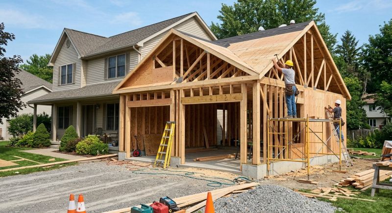 Two Story Garage Construction in Pearland, TX